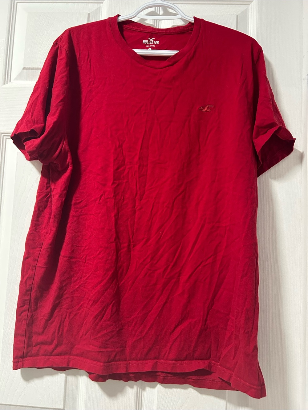 Hollister Men's Bright Red Short Sleeve Crew Tee